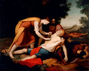 Erminia tratando a Tancredo, por Gerolamo Costa (1777 -?)