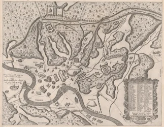 Speculum Romanae Magnificentiae: Roma Antigua y sus colinas desde el oeste, 1582