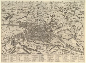 Speculum Romanae Magnificentiae: Vista de la Roma Moderna desde el Oeste, 1590