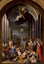 Milagros de San Francisco de Paula de Giovanni Andrea Coppola (1597-1659), Catedral de Santa Ágata, Gallipoli, Italia