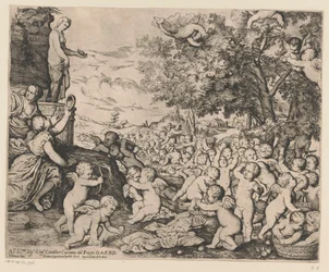 Adoración de Venus de putti