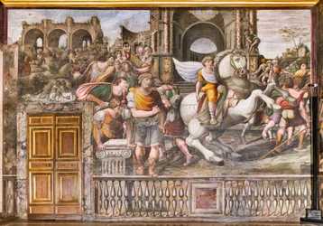 Alejandro Magno domando a Bucéfalo 1519 (fresco)