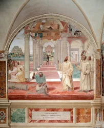 Benedicto construyó doce monasterios fresco del claustro realizado por Antonio Bazzi dit il Sodoma (1477 - 1549) que narra la vida de San Benito de Nursia (480 - 567) fundador de la Orden de Benedictinos 1503 - 1508 Abadía de Monte Oliveto Maggiore, Flor