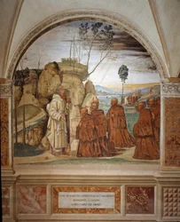 Cómo Benito responde a la oración de los ermitaños y acepta ser su líder (fresco)