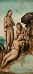 Polifemo descubriendo a Galatea y Acis, después de 1500 (óleo sobre lienzo)