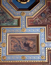 La Sala delle Nozze di Alessandro e Rossana detalle de la decoración del techo (detalle)