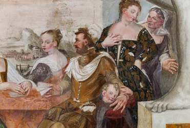Juego de cartas, Salón Principal, c.1570 (fresco)
