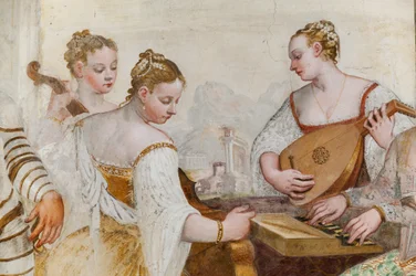 Damas de la Corte, detalle de El Concierto, Salón Principal, c.1570 (fresco)