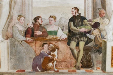El Banquete, Salón Principal, c.1570 (fresco)