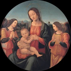 Virgen con el Niño y ángeles