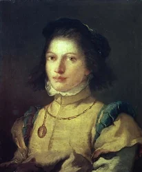Una niña con traje de paje del siglo XVI