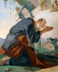 Abraham y los ángeles (detalle)