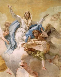 Asunción, por Giovanni Battista Tiepolo (1696-1770), fresco, (detalle), Oratorio de la Pureza, Udine