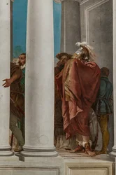 Palazzina (edificio pequeño), el vestíbulo de entrada: "El sacrificio de Ifigenia", detalle