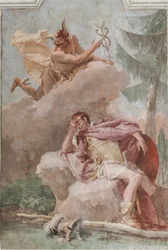 Palazzina (Pequeño Edificio), la tercera habitación o estancia de la Eneida: "Eneas sueña con Mercurio que le ordena salir"