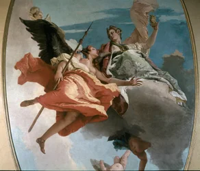 Alegoría de la Fuerza y el Conocimiento Pintura de Giambattista Tiepolo (1696-1770) 1743 Udine, Museo Civico