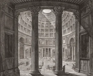 Interior del Panteón, Roma, Italia. Piranesi