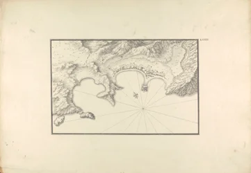 Mapa topográfico de Halicarnaso en su puerto
