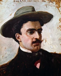 Retrato de Trilussa, seudónimo anagramático de Carlo Alberto Camillo Mariano Salustri (Roma)