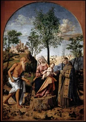 Madonna del naranjo. Virgen y Niño rodeados por San Jerónimo y San Ludovico de Tolosa (Luis de Anjou o San Luis de Tolosa)