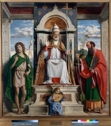 San Pedro entronizado con San Juan Bautista y San Pablo