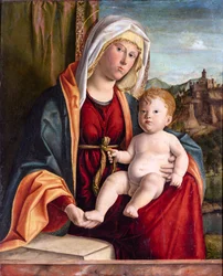 Virgen y Niño par Cima da Conegliano, Giovanni Battista (ca. 1459-1517). Óleo sobre tabla, tamaño: 84x71,7, Finales del siglo XV, Fundación Cini, Venecia