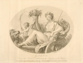 Tierra, grabado por Francescco Bartolozzi (1727-1815) publicado en Londres, 1803