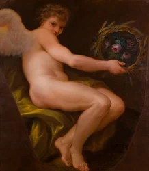 Uno de los pares de cuadros alegóricos : La paz y la abundancia, c.1747-85 (óleo sobre lienzo)