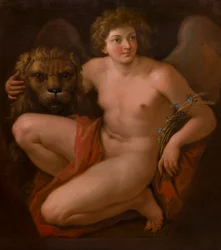 El segundo de un par de cuadros alegóricos : La paz y la abundancia, c.1747-85 (óleo sobre lienzo)