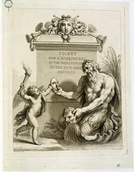 Entrada para un baile de máscaras en la Ópera el 26 de abril, grabado por Francesco Bartolozzi, 1770