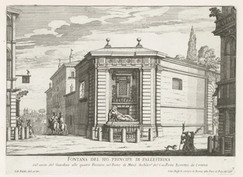 Dianafontein van de Quattro Fontane te Roma Fuente del Sr. Principe di Pallestrina (título sobre objeto) Fuentes de Roma (título de la serie) Fonteinen van Rome (título de la serie)