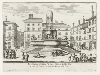 Fuente del Panteón op Piazza della Rotonda te Rome Fuente en la Piazza della Rotonda (título sobre objeto) Fuentes de Roma (título de la serie) Fonteinen van Rome (título de la serie)