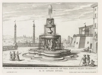 Fontein in de tuinen van de Villa Mondragone te Frascati Fuente en la Villa Borghese di Mondragone en Frascati (...) (título sobre objeto) Fuentes de las villas de Frascati (título de la serie) Fonteinen van Frascati (título de la serie)