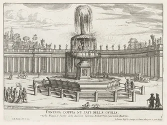 Fuente en la Plaza de San Pedro en el Vaticano Fontana doppia ne