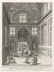 Sala de los Vientos en de tuinen van de Villa Aldobrandini te Frascati Sala de veinte en el Teatro Belvedere en Frascati (...) (título sobre objeto) Fuentes de las villas de Frascati (título de la serie) Fonteinen van Frascati (título de la serie)