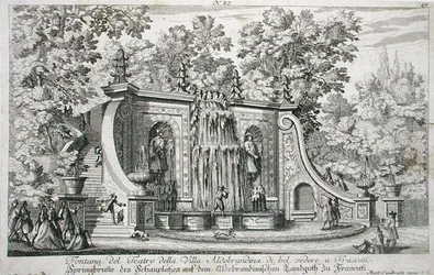 Fuente del Teatro en la Villa Aldobrandina, Frascati, c.1675, de 