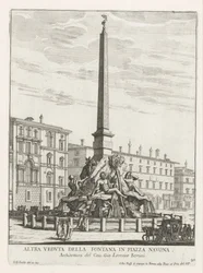 Vierstromenfontein op Piazza Navona te Rome Fontana en Piazza Navona (título sobre objeto) Fontane di Roma (título de la serie) Fonteinen van Rome (título de la serie)