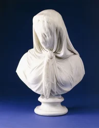Busto de mármol de una mujer velada, 1867