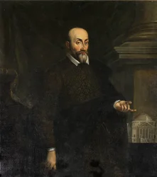 Retrato de Conte Mario Capra, por Maganza, Giovanni Battista (ca. 1513-1586). Óleo sobre lienzo