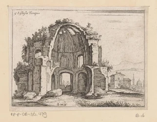 Restos del Templo de Minerva Medica en un paisaje Listesso Tempio (título sobre objeto) Vistas de Roma (título de la serie) Alcune vedute et prospettive di luoghi dishabitati di Roma (título de la serie)