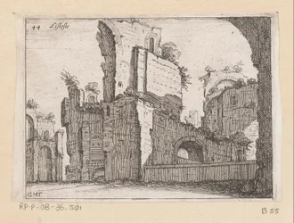 Restos de las Termas de Caracalla en Roma Listesso (título sobre objeto) Vistas de Roma (título de la serie) Alcune vedute et prospettive di luoghi dishabitati di Roma (título de la serie)