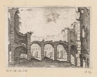 Restos del Coliseo de Roma Listesso (título sobre objeto) Vistas de Roma (título de la serie) Alcune vedute et prospettive di luoghi dishabitati di Roma (título de la serie)