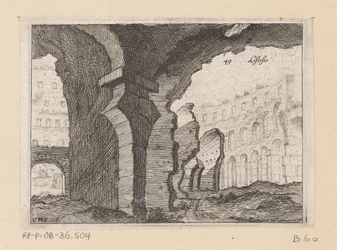 Restos del Coliseo de Roma Listesso (título sobre objeto) Vistas de Roma (título de la serie) Alcune vedute et prospettive di luoghi dishabitati di Roma (título de la serie)
