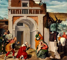 Adoración de los Reyes Magos, de Giovanni Battista Moroni (hacia 1525-1578)