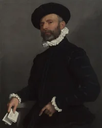 Retrato de un Hombre sosteniendo una Carta L