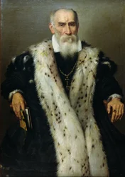 Retrato de un hombre, posiblemente Gian Gerolamo Albani (n.1509), Generale Collaterale de la República Veneciana, en el uniforme de un oficial de las tropas territoriales auxiliares