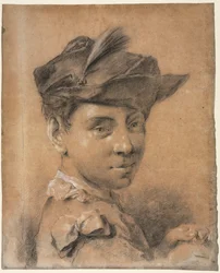 Cabeza de un joven con sombrero