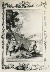 Jerusalén liberada, canto XII, ilustración de Giovanni Battista Piazzetta para poema de Torquato Tasso, edición publicada en Venecia en 1745, Italia