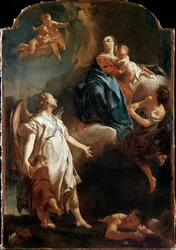 La aparición de la Virgen al ángel guardián