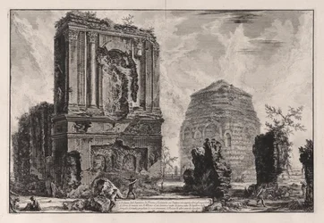 A. Vista del Sepulcro de Pisone Liciniano en l